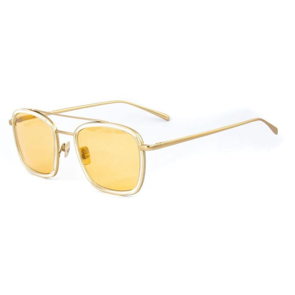 Belstaff Titanium Frame Sunglasses with UV Protection Unisex Gold